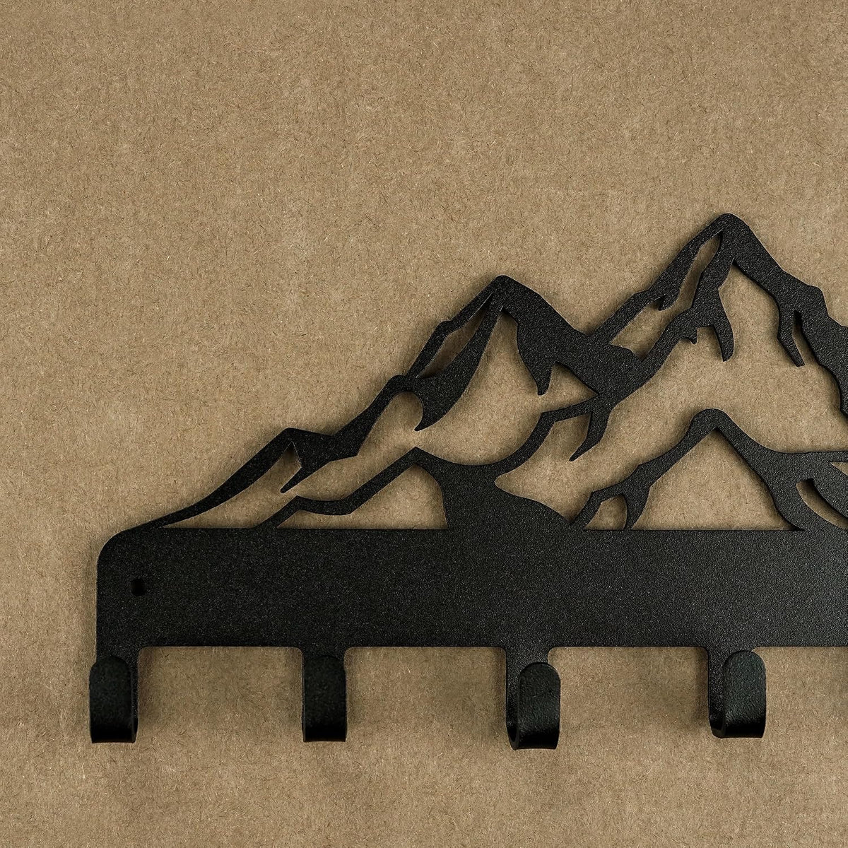 Key Holder – Steel Metal Wall Hanger with Hooks for Keys, Cars & Home | Mountains Design | Rent-Friendly with Strong Adhesive Layer | for Apartment, Garage & Entryway