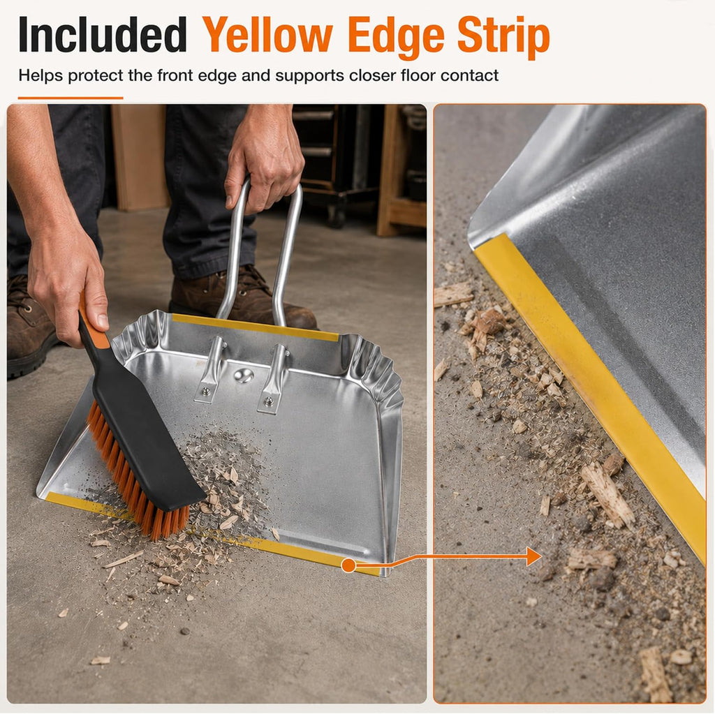 3-Pack 17" Heavy Duty Metal Dust Pans