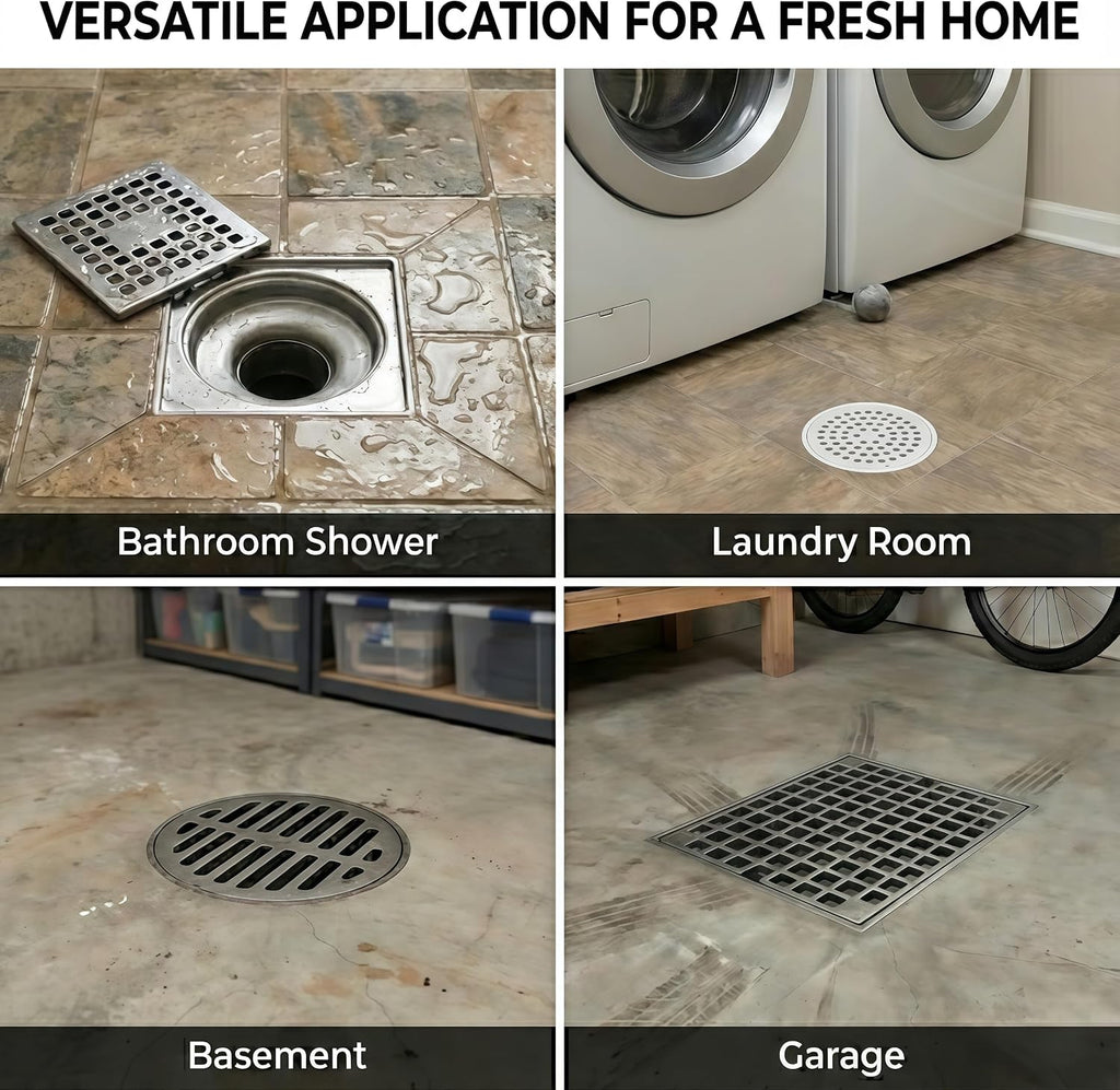 2-Inch Magnetic Shower and Floor Drain Seal with Hair Catcher