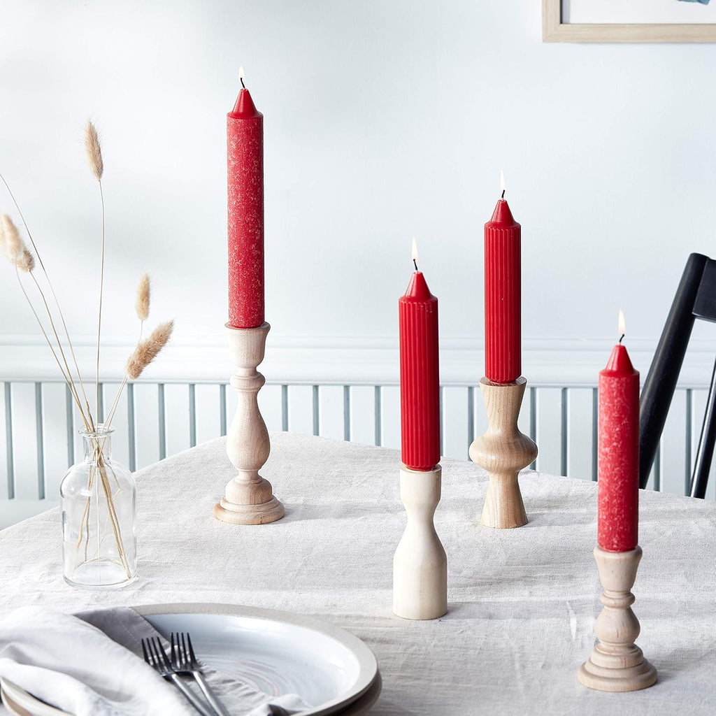 Root 4-Count Unscented Timberline Collenette Candles, 7-Inch, Red