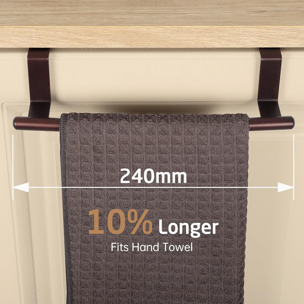 KES Over The Cabinet Towel Holder Fit 1" Thick, Kitchen Towel Holder, Brown