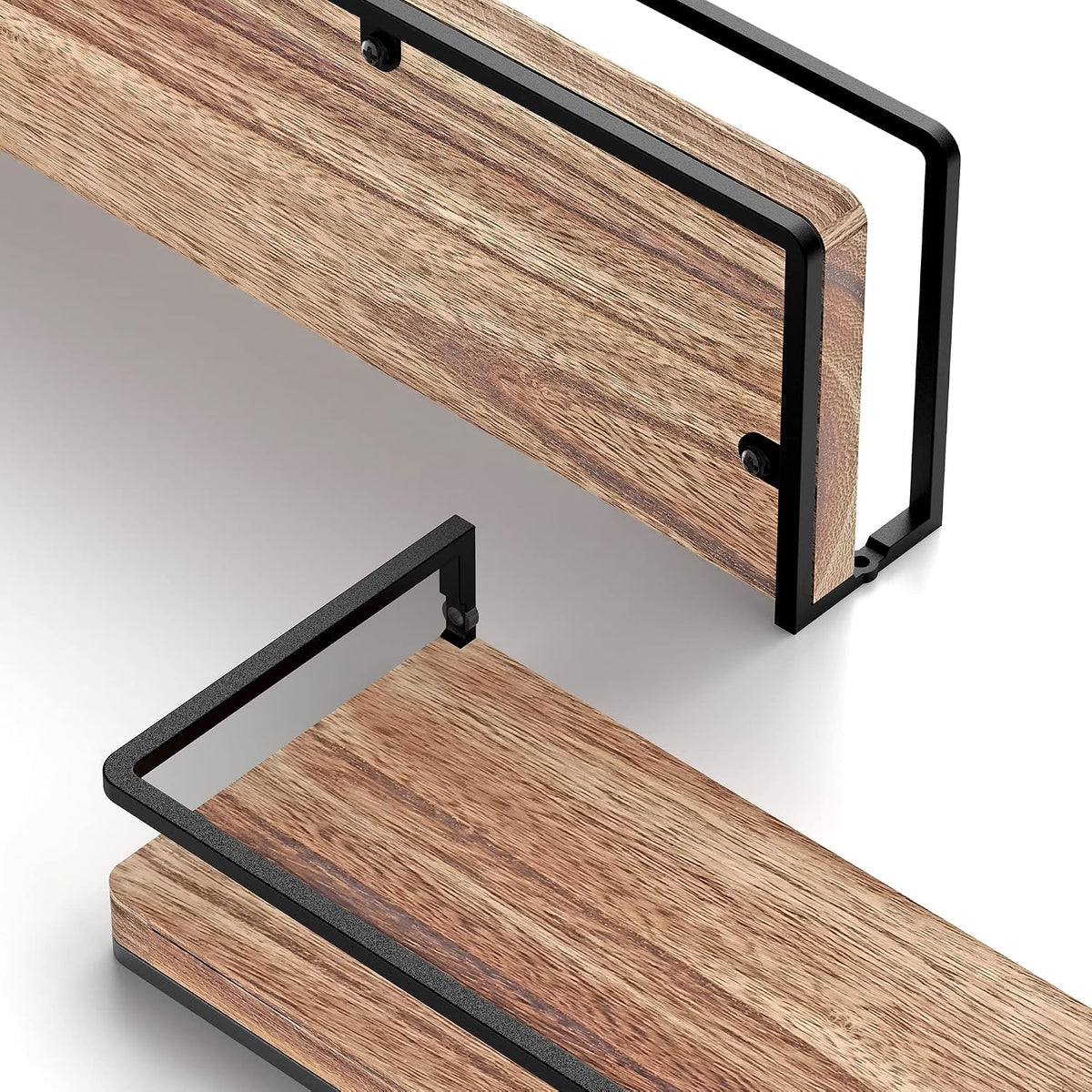 Meangood Rustic Floating Shelves for Wall, 17 inch Bathroom Shelf, Set of 2