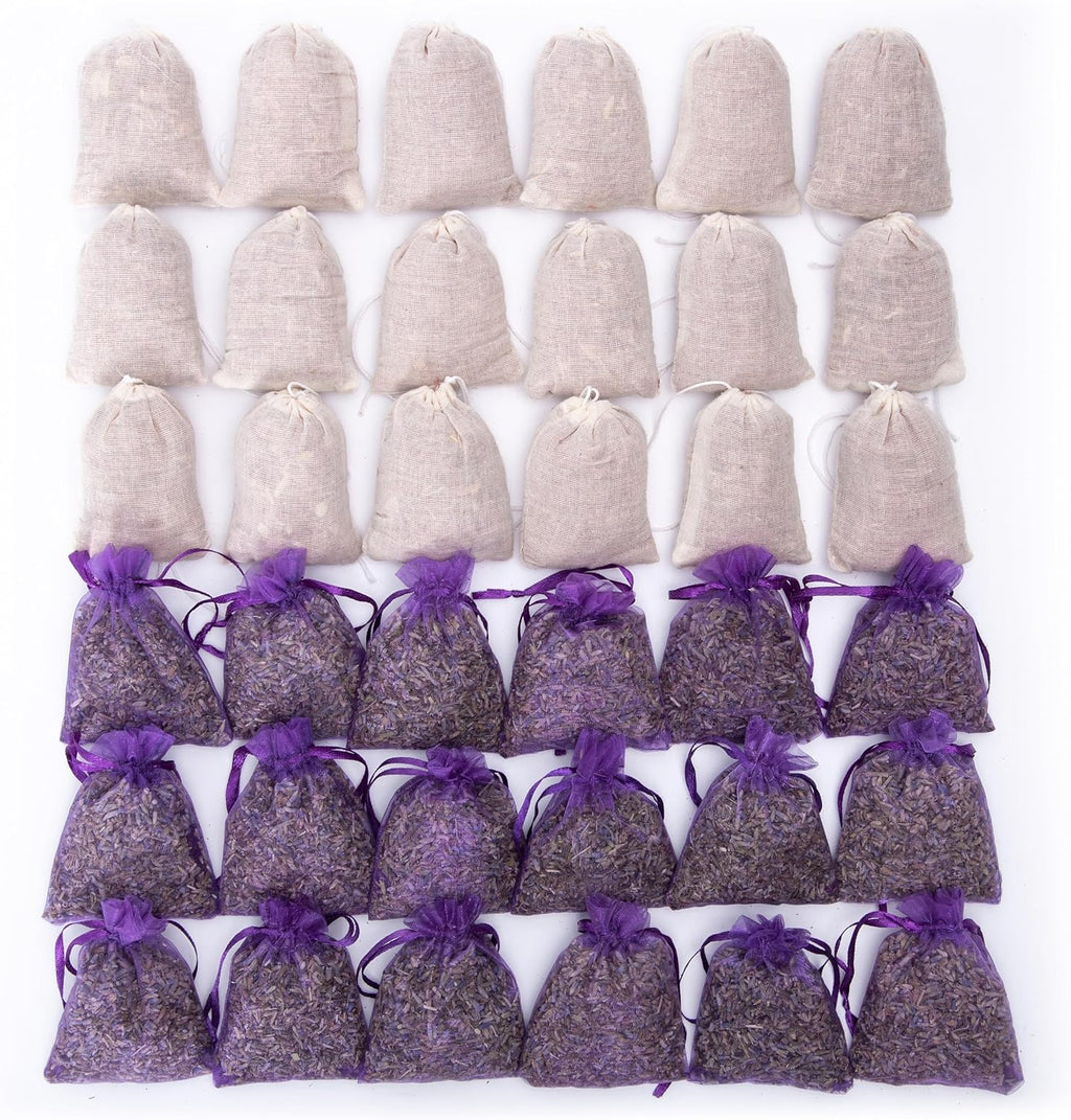 Lavande Sur Terre Pack of 36 Cedar Chips and Lavender Sachets (18 Lavender, 18 Cedar) - Home Fragrance Sachet for Drawers and Closets, LV-F-LC-2