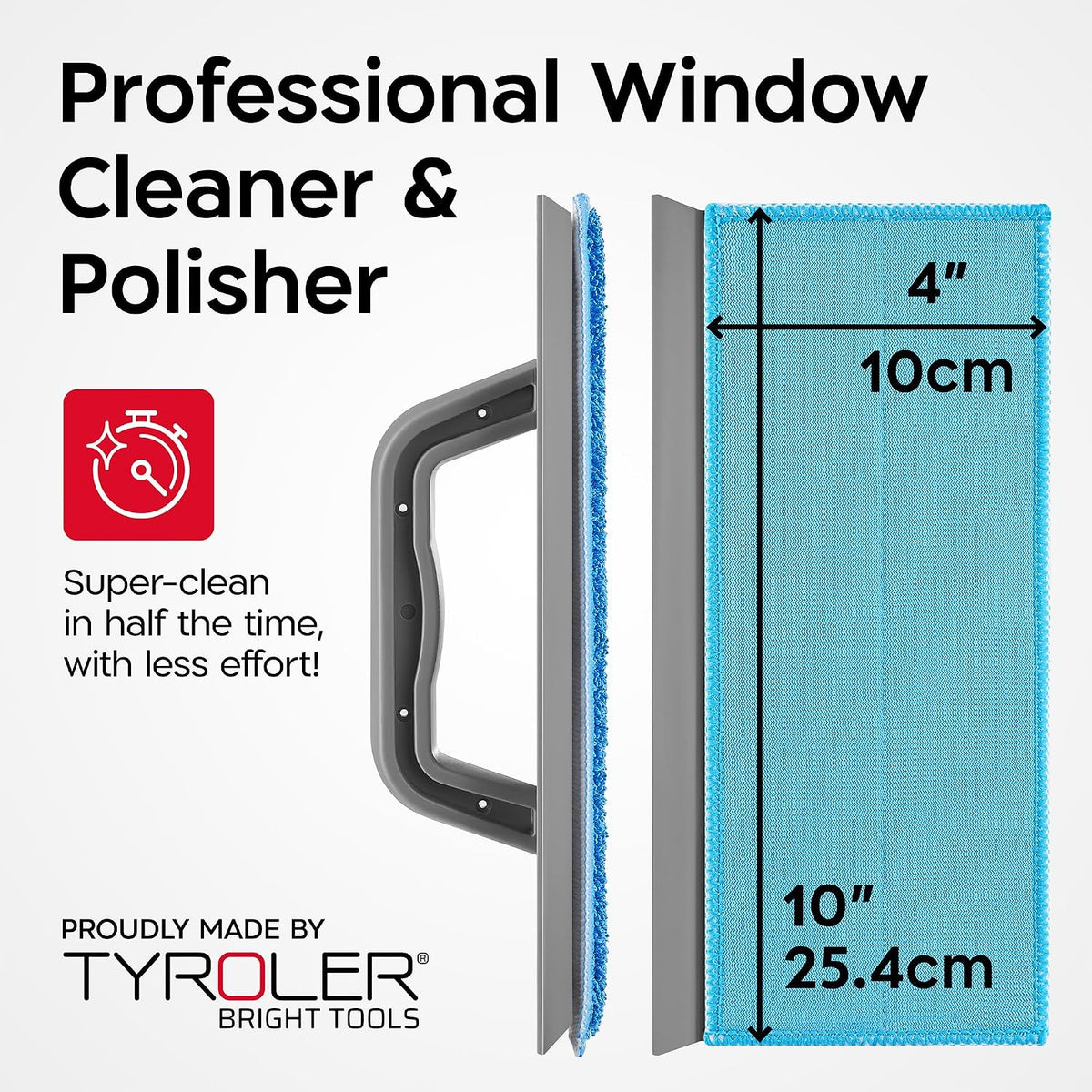 Tyroler Duschabzieher breit 25 cm | 2 Mikrofaser Scheuer- & Poliertücher