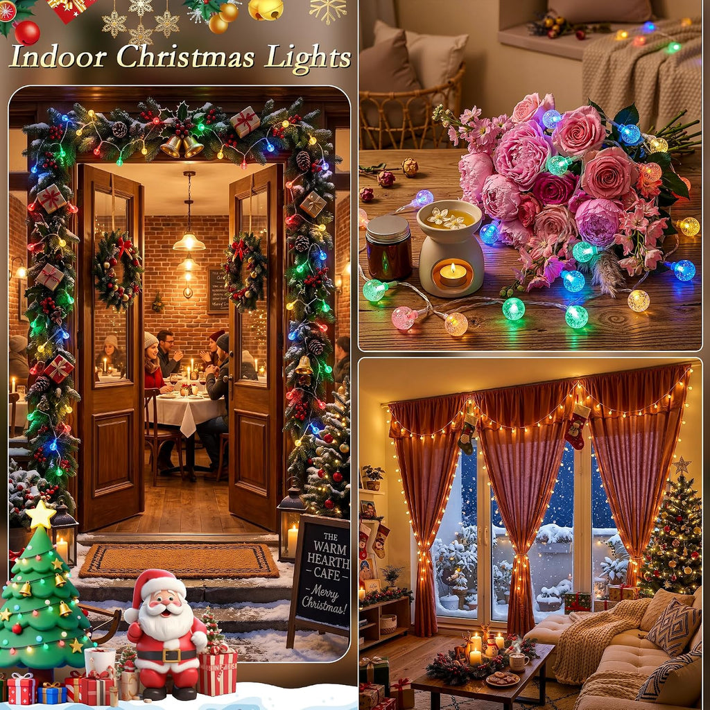 Globe String Lights USB 50FT 100 LED Warm White & Multicolor Changing