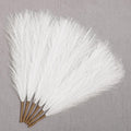 Ureymx Faux Pampas Grass Decor 17.7 Inch 6pcs, Artificial Pampas Grass Fluffy Home Decor, Short Vase Room Decor pompous Grass Flower Arrangement for Boho Home Wedding Decoration (Milky White)