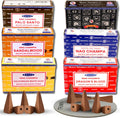 Nag Champa|Super Hit|Dragons Blood|Palo Santo|Sandalwood|Californian White Sage Variety Pack Backflow Incense Cones for Waterfall Aromatic Smoke Fountain Haze Falls and Mat Bundle - Pack of 6