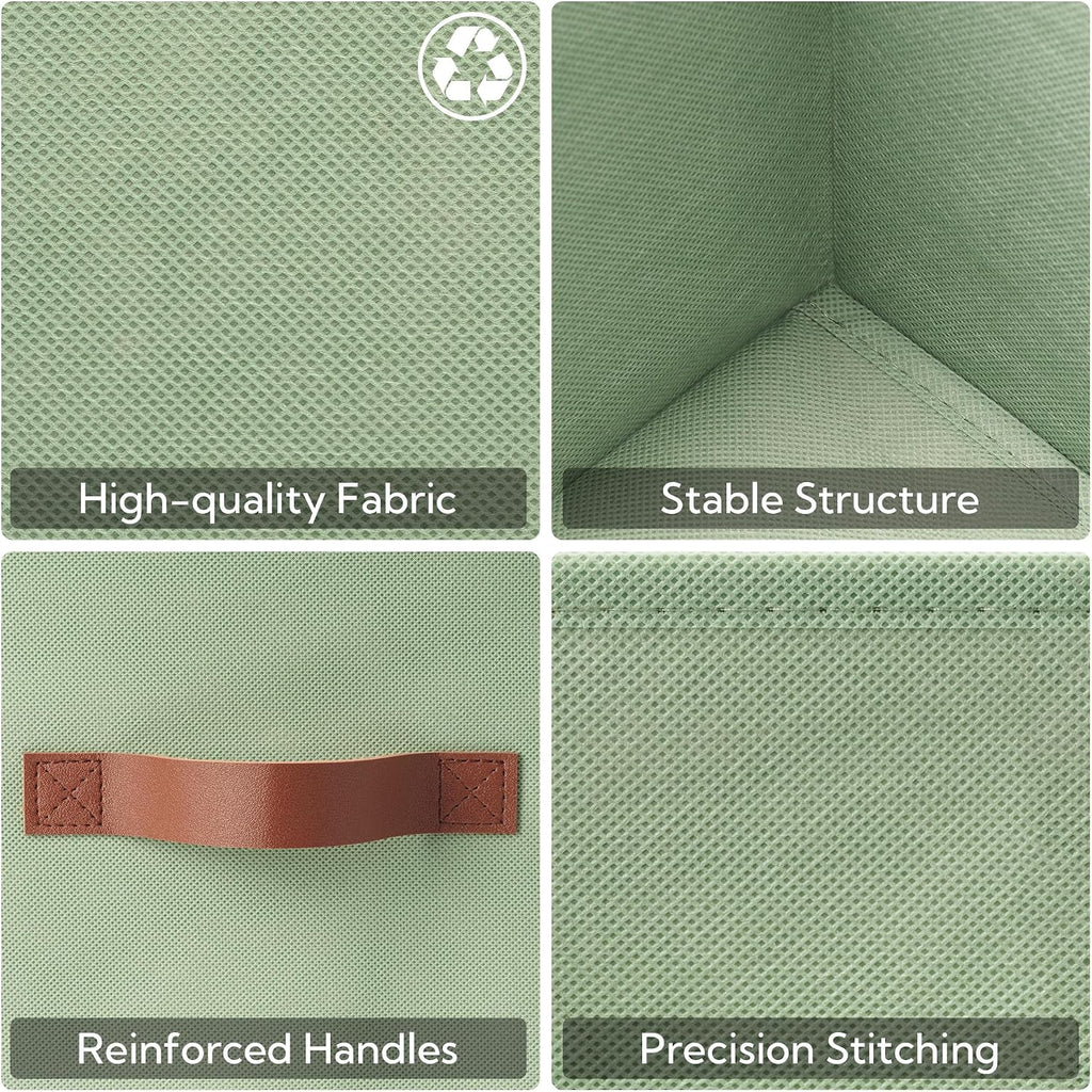 GRANNY SAYS 11 Inch Fabric Storage Cubes, 6-Pack, Sage Green