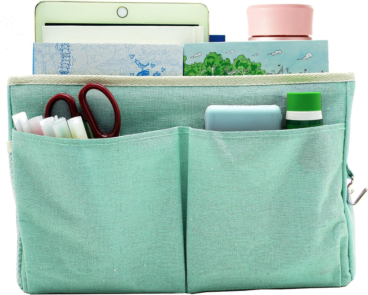 Bedside Caddy, Hanging Storage Bag with Hooks for Bunk & Dorm Bed Rails