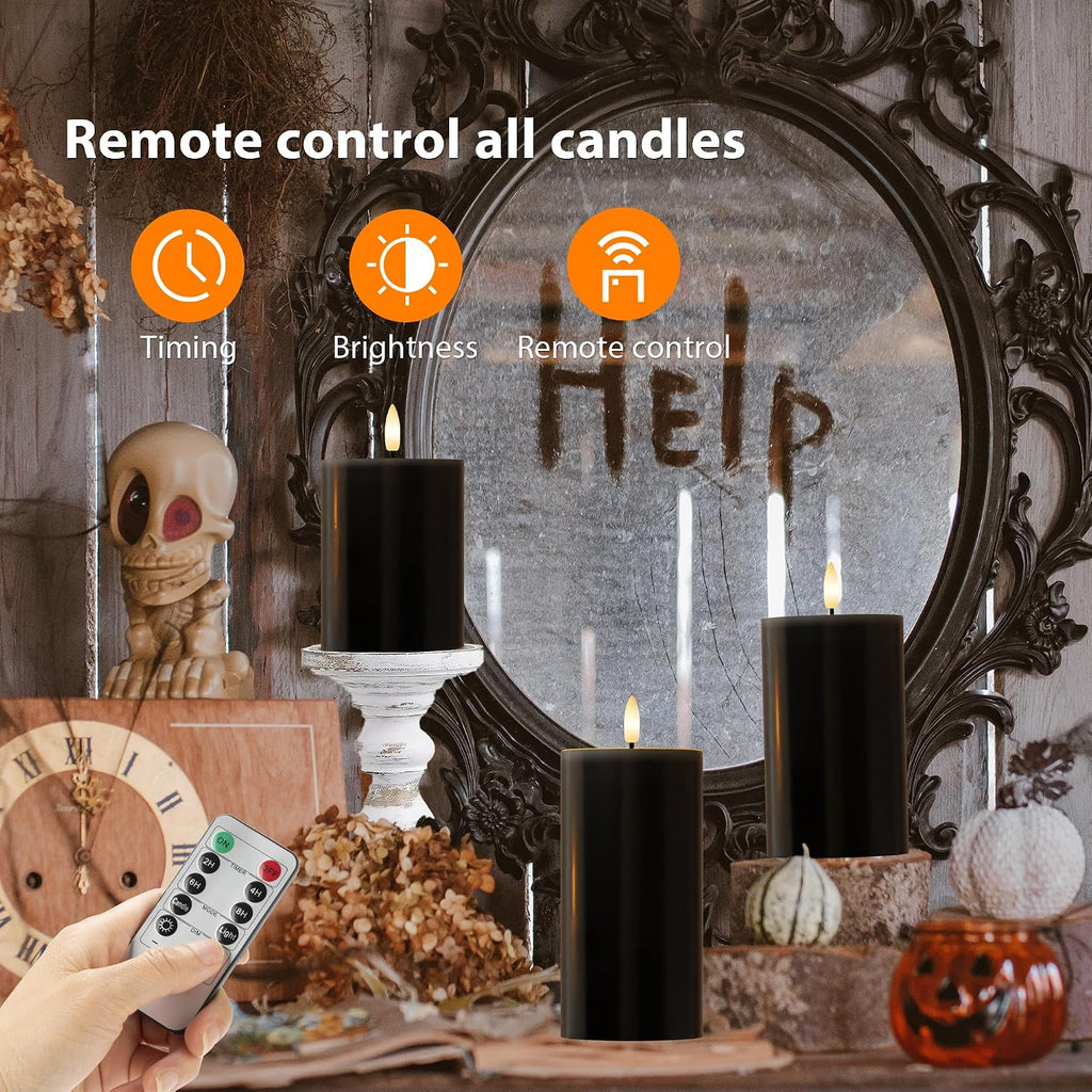 Halloween Flameless Candles with Remote, Battery Operated Candles
