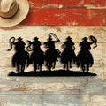 Black Metal Cowboy Wall Art, 3D Western Decor for Living Room, Rustic