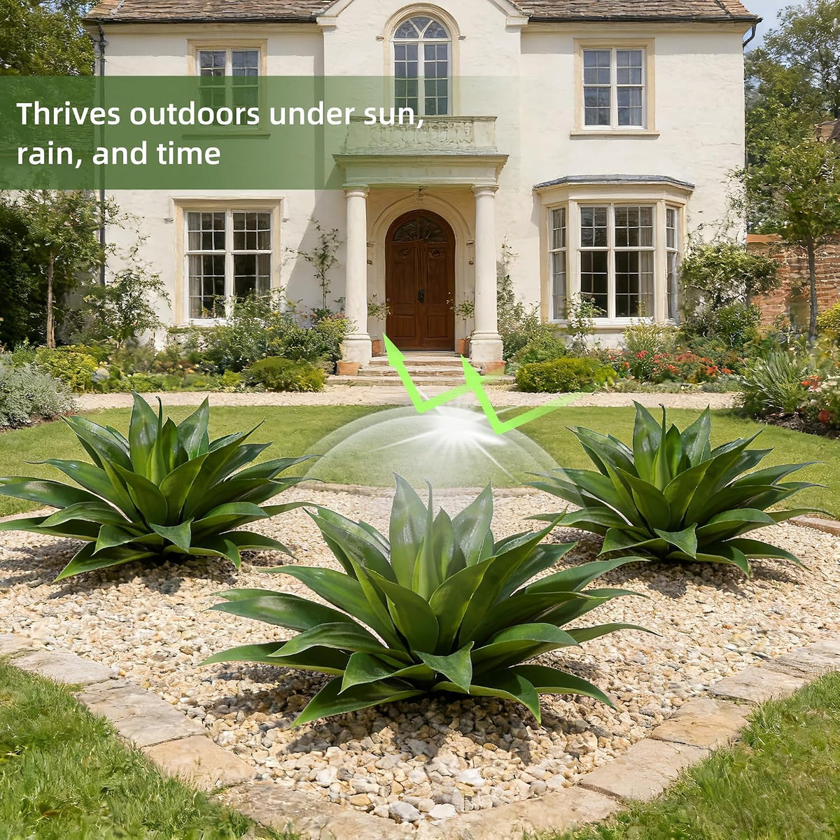 Wertuirk 22 Inch Artificial Agave Plant Outdoor UV Resistant, Green