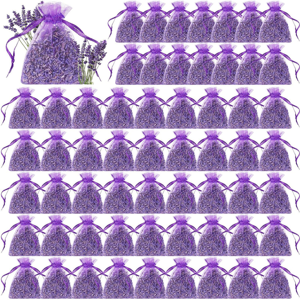 Reginary 60 Pack Lavender Sachets Bulk for Drawers Closets Wedding Favor