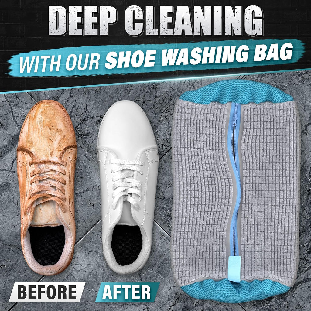 2 Pcs XXL Shoe Washing Machine Bag, Tennis Shoe Laundry Bag, Gray