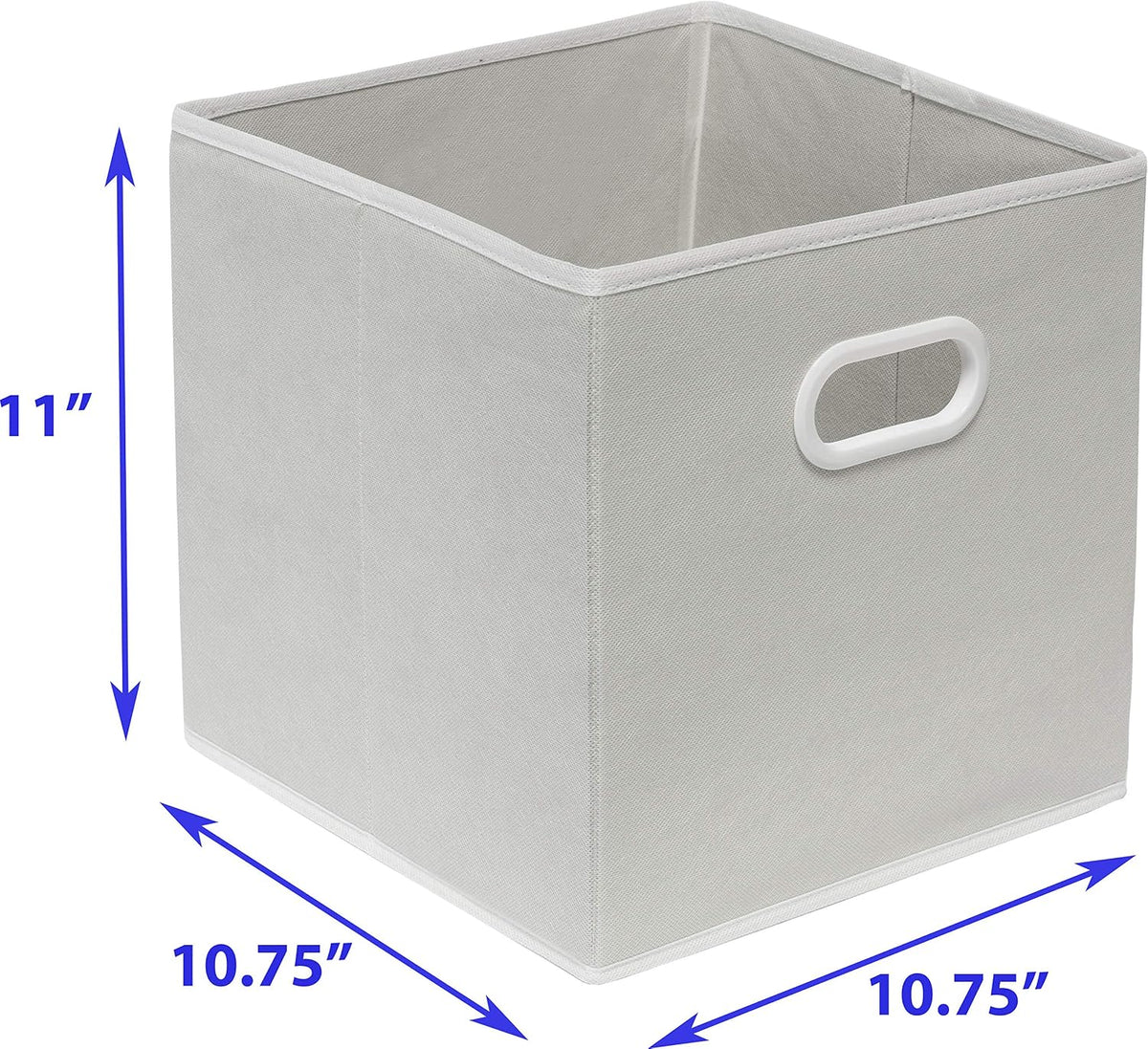 Simple Houseware 11-Inch Foldable Cube Storage Bins with Handles, Gray