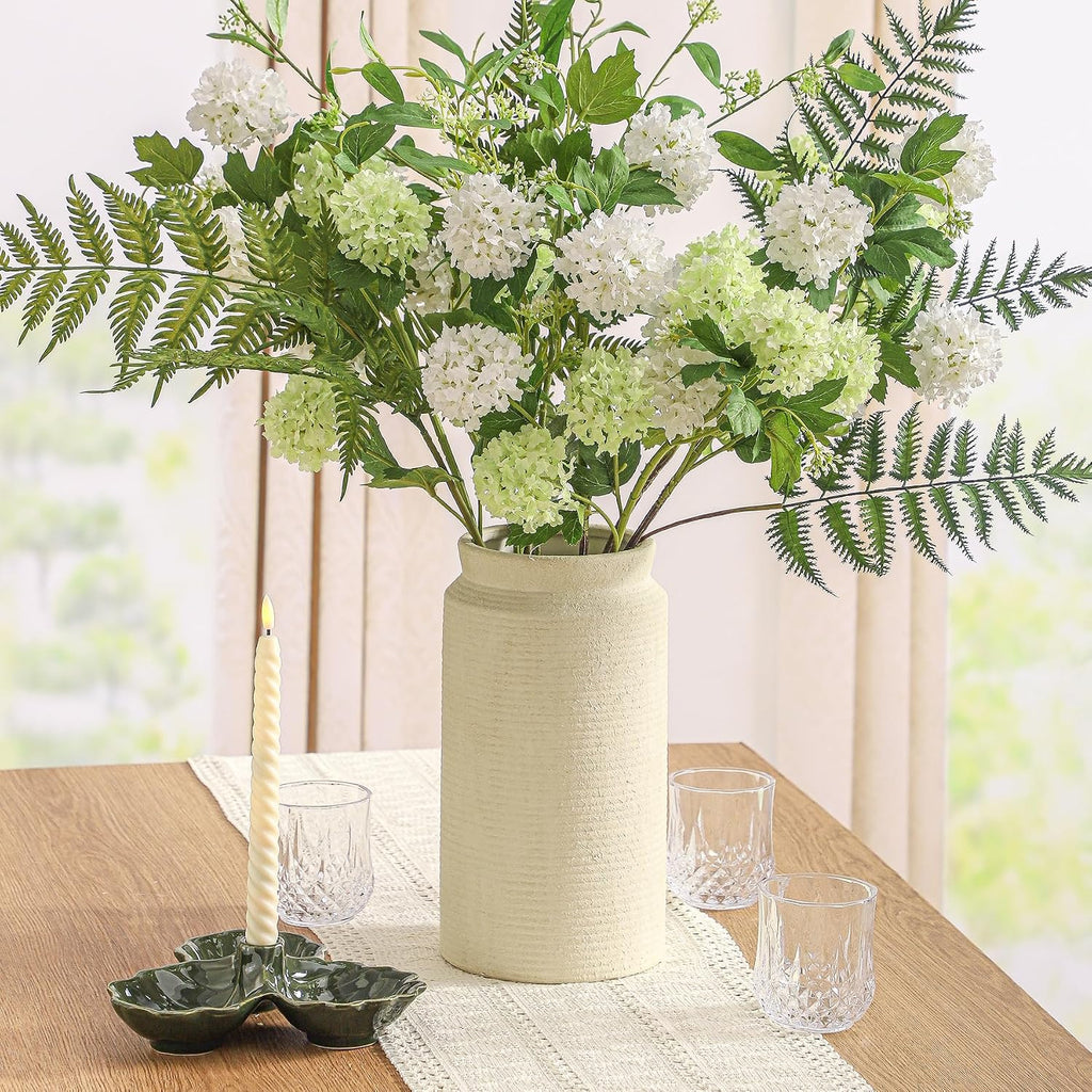 Dobbyby Ceramic Flower Vase 12 inch Farmhouse Rustic Vase for Home Decor Handcrafted Pottery Tall Terracotta Vases for Dining Table Decor Fireplace Living Room Bathroom Wedding Centerpiece