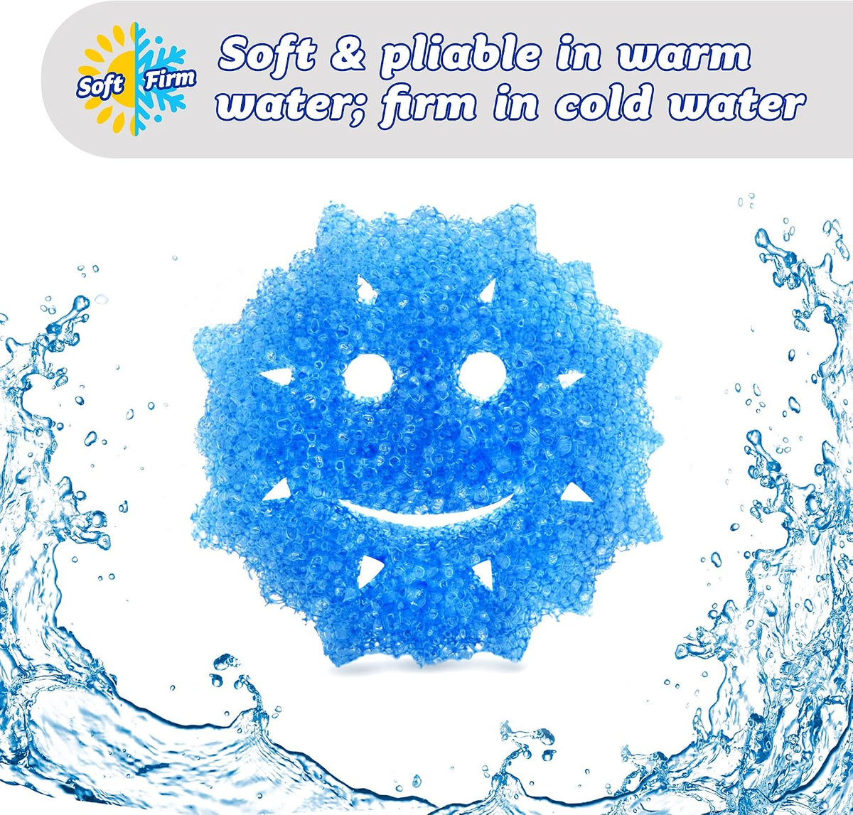 Scrub Daddy Sponge Set - Holiday Shapes - Non Scratch Scrubbers for Dishes and Home, Odor Resistant, Temperature Controlled, Soft in Warm Water, Firm in Cold, Deep Cleaning, (3 Count (Pack of 1))