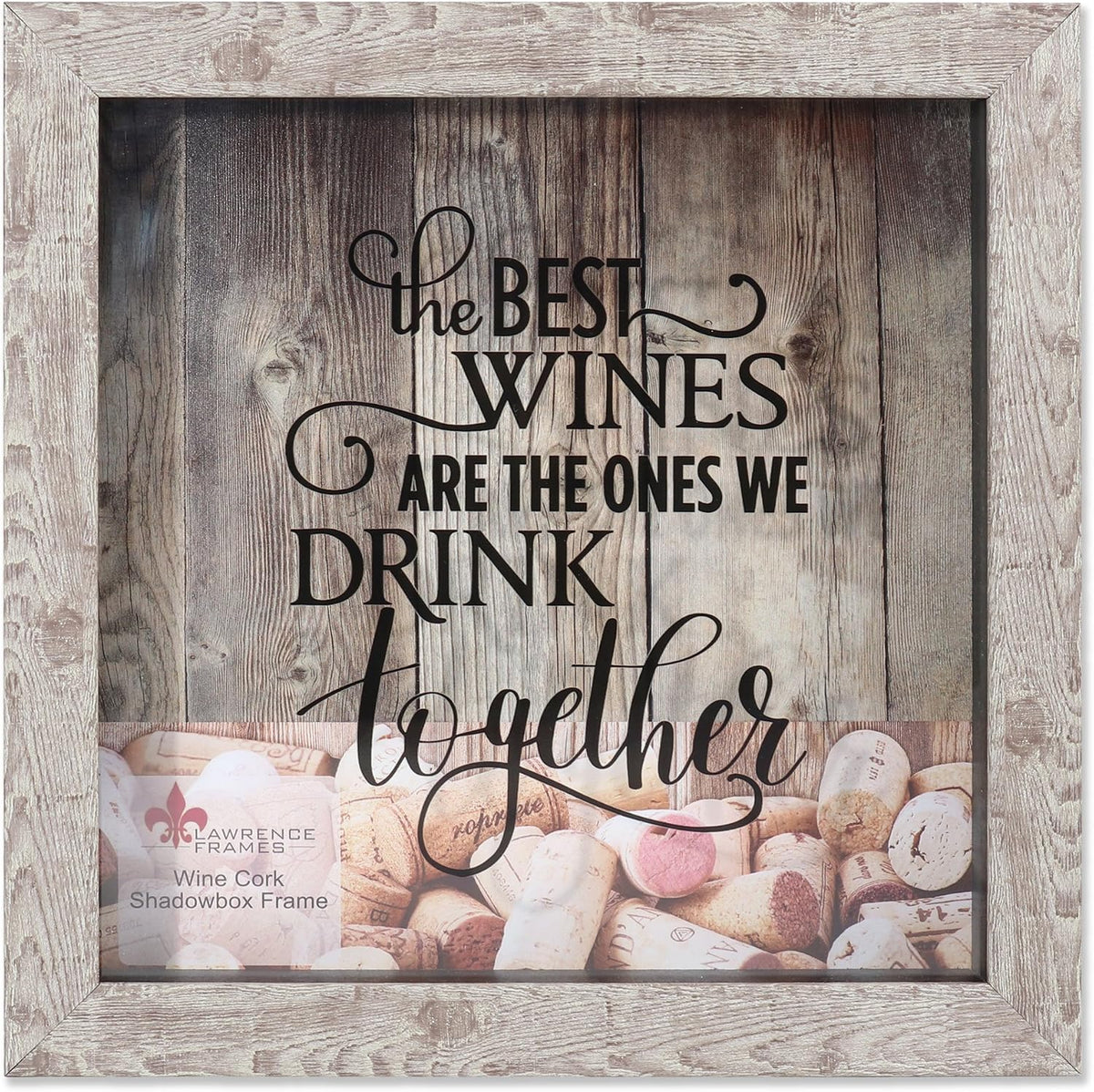 Lawrence Frames Birch 10x10 Weathered Shadow Box Wine Cork Holder