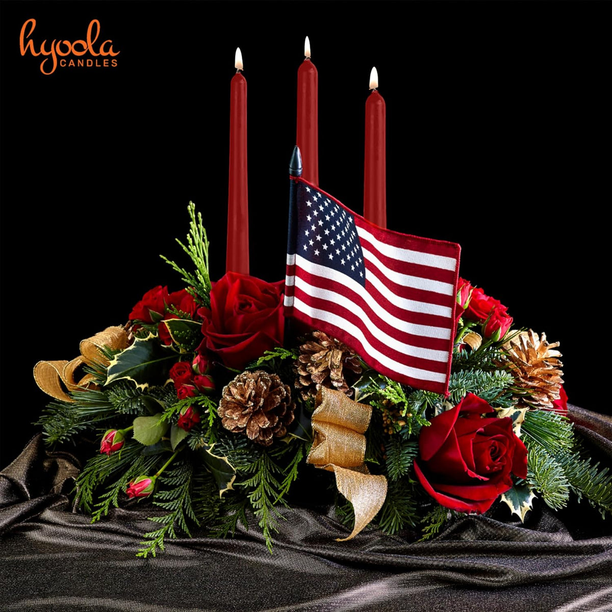 12 Pack Tall Taper Candles - 12 Inch Burgundy Dripless, Unscented Dinner Candle - Paraffin Wax with Cotton Wicks - 10 Hour Burn Time