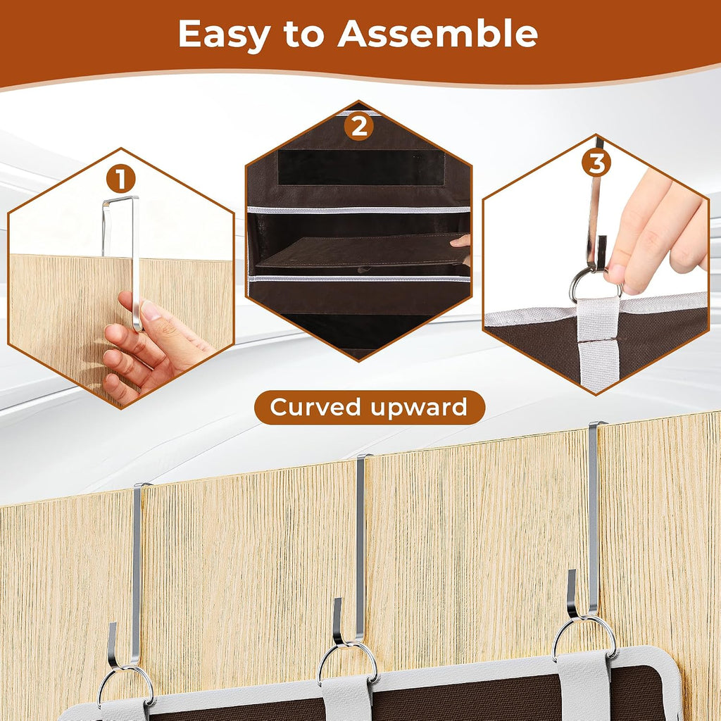 5 Tier Over the Door Organizer for Bathroom, Bedroom, Pantry, Brown