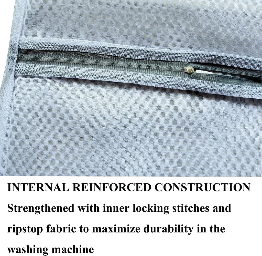 3Pcs Mesh Laundry Bags Durable Zipper Wash Bags for Delicates, Lingerie, Bras, Underwear, Baby Clothes, Shoe, Sock - Protect Garments in Washing Machine Pouch Net Bag Travel (3pcs Bra bags)