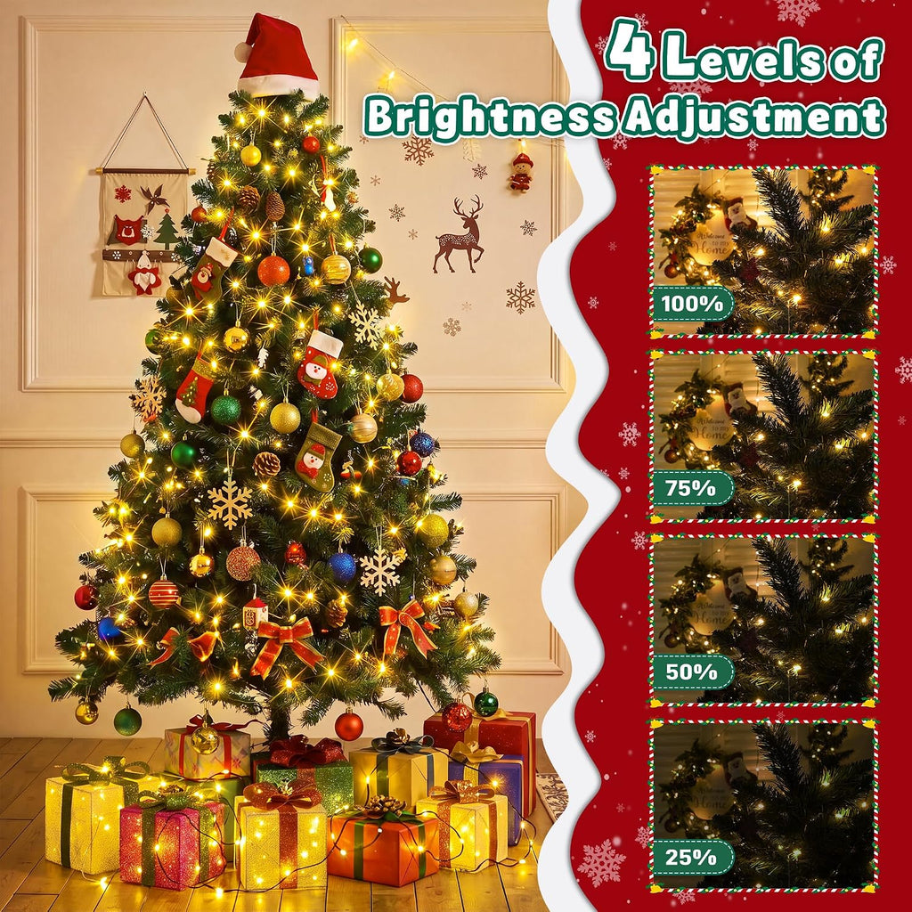 Outdoor Christmas Lights 500 LED 164FT, 13 Modes Warm White