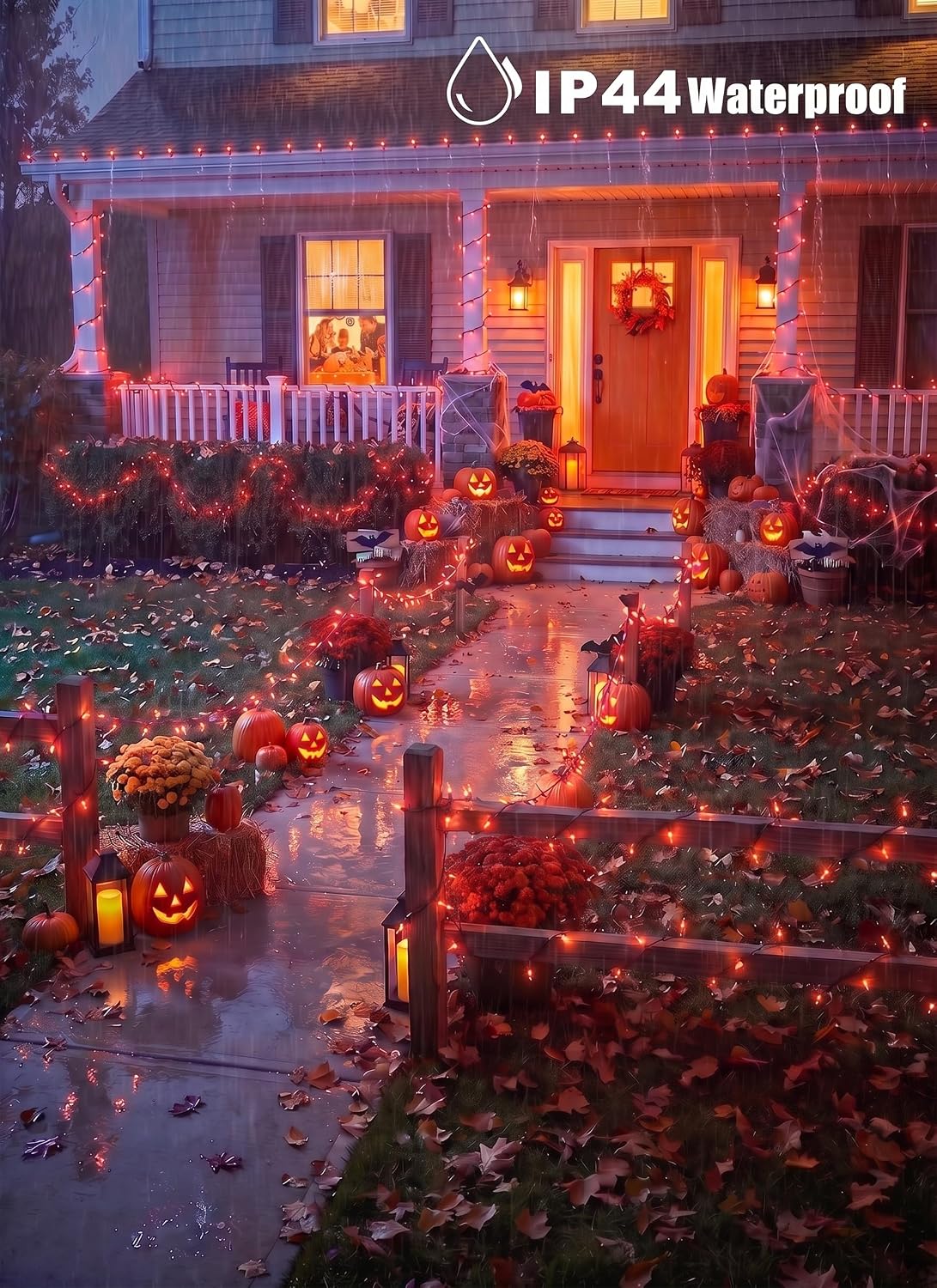 Minetom Orange Halloween String Lights Outdoor, 39Ft 100LED Christmas Light
