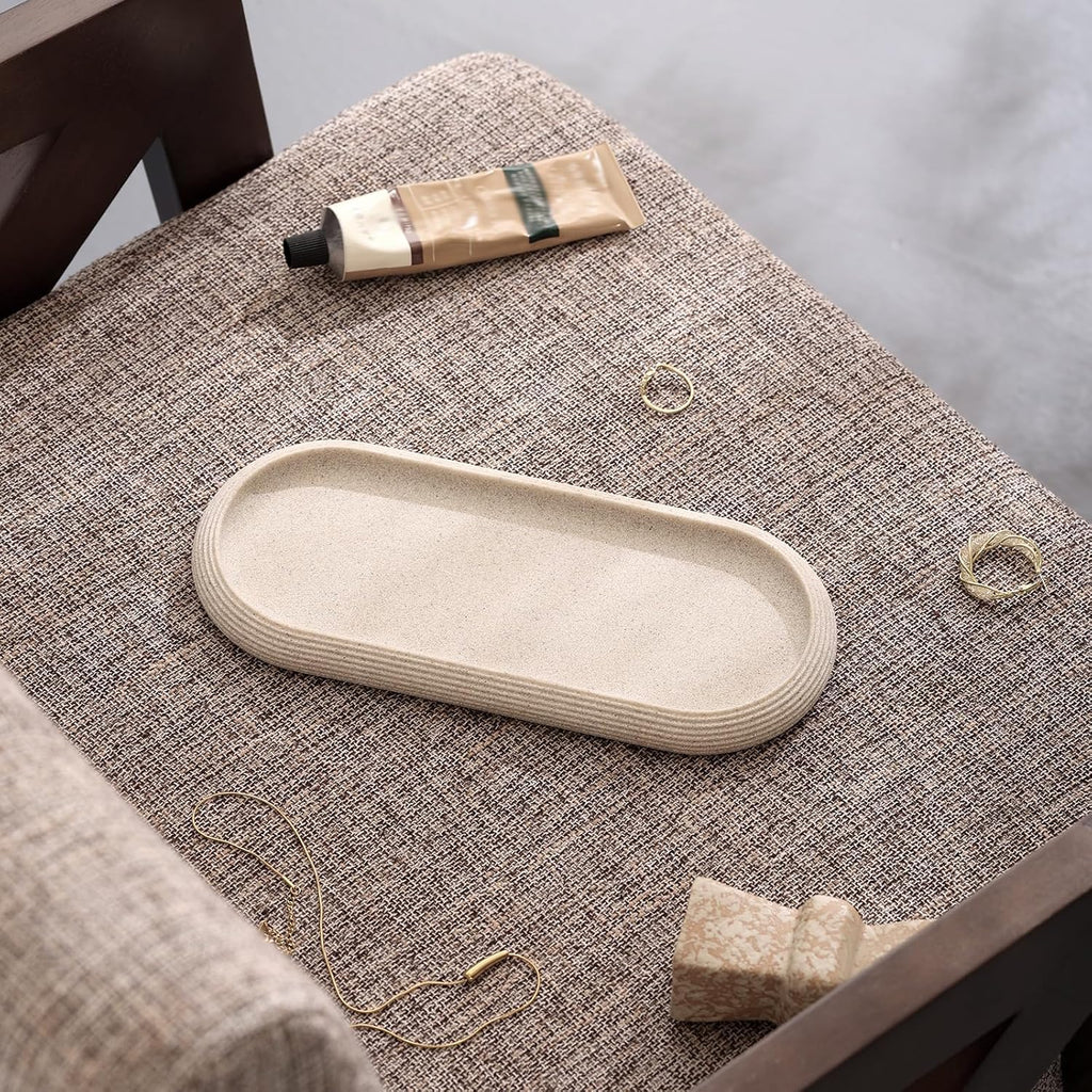 Resin Jewelry Tray Bathtub, Sandstone Look, Beige, Medium