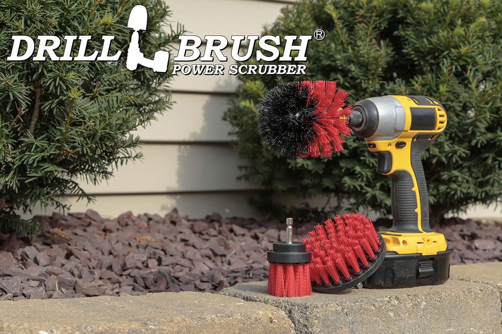 Outdoor Drill Powered Cleaning Brushes - Heavy Duty Deck Scrub Brush