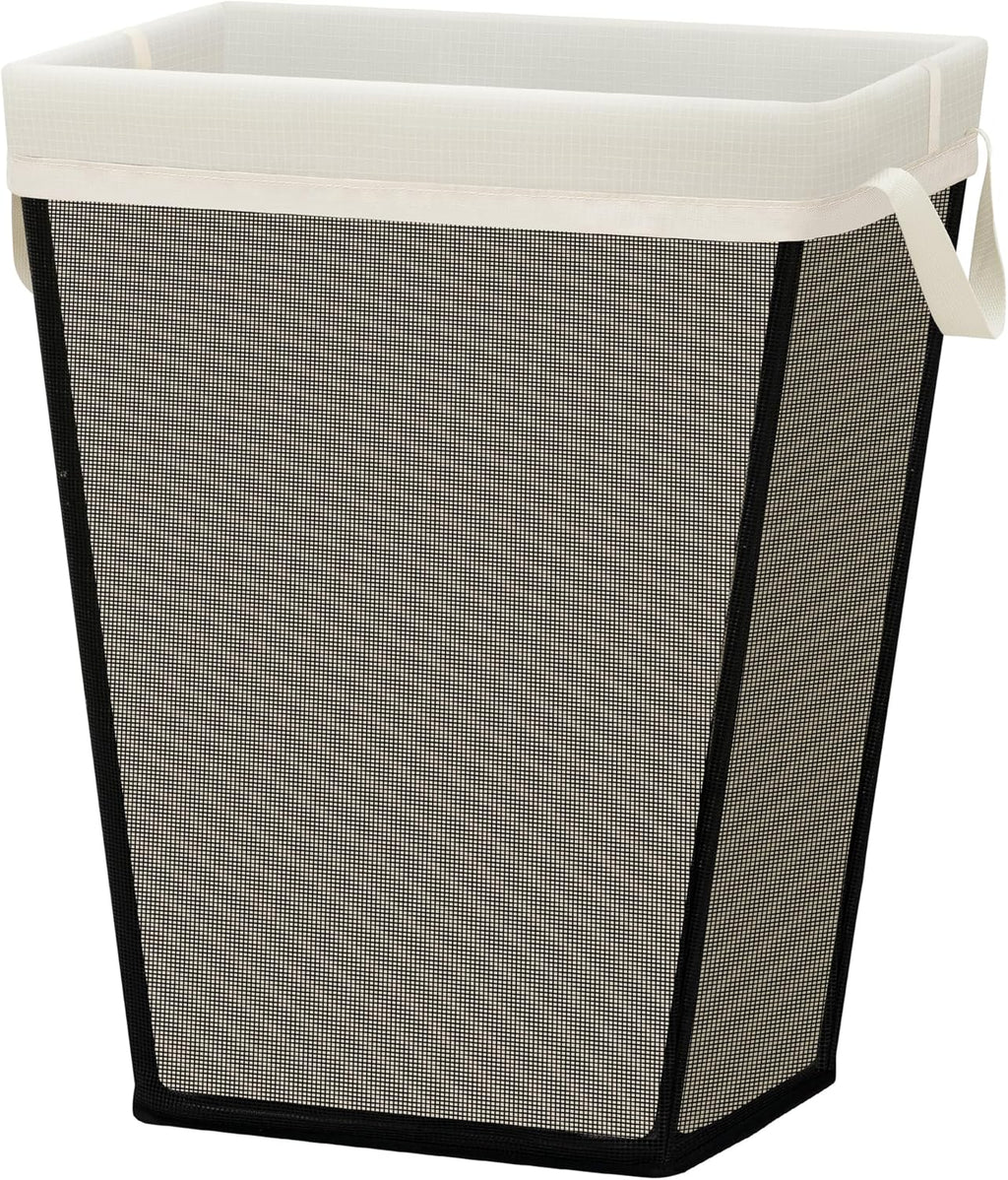 STO STO 75L Laundry Hamper, Space Saving Freestanding Clothes Basket with Iron Frame, Dirty Clothes Storage Bin with Removable Washable Liner for Bedroom, Bathroom, Dorm, Closet, Apartment, Beige