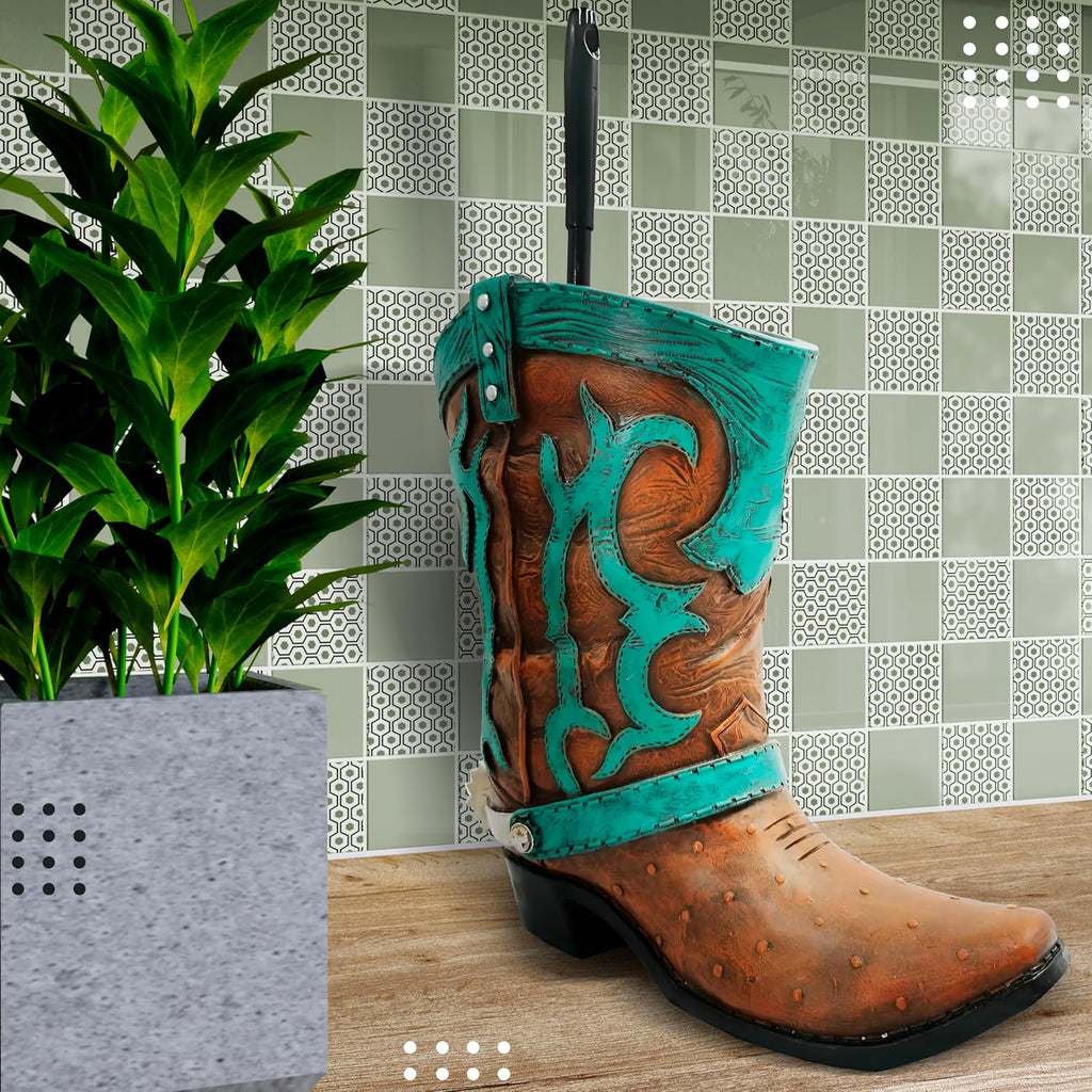 Granatan Cowboy Boot Toilet Brush Holder, Vintage Bathroom Accessories, Rustic Bathroom Decor