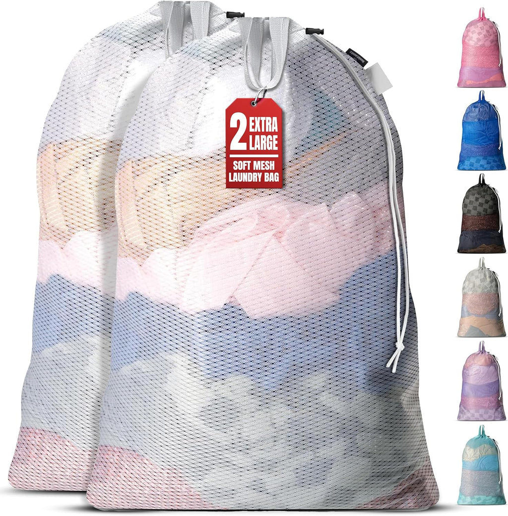 Mesh Laundry Bags 24 x 36 In, 2-Pack - Handy Laundry Heavy Duty Net Bag