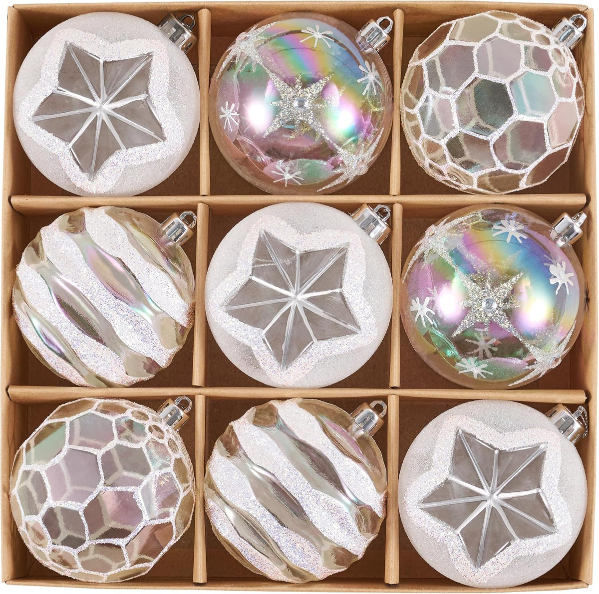 DecorbyHannah 9ct 3.15inch Christmas Ornaments Tree Decorations Clear