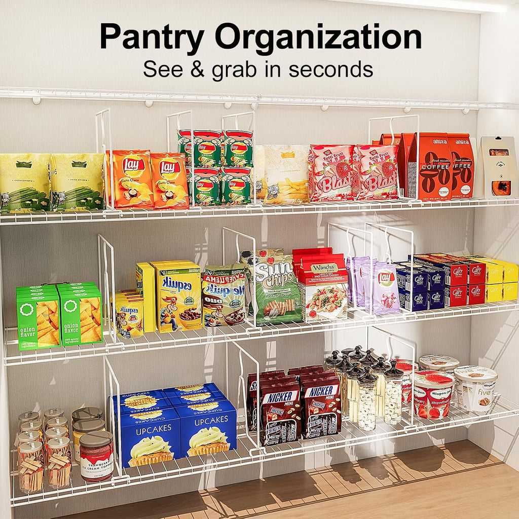 SortNStore Wire Shelf Dividers for Closet: Tall 10.6in x Deep 12in, 16 Pack