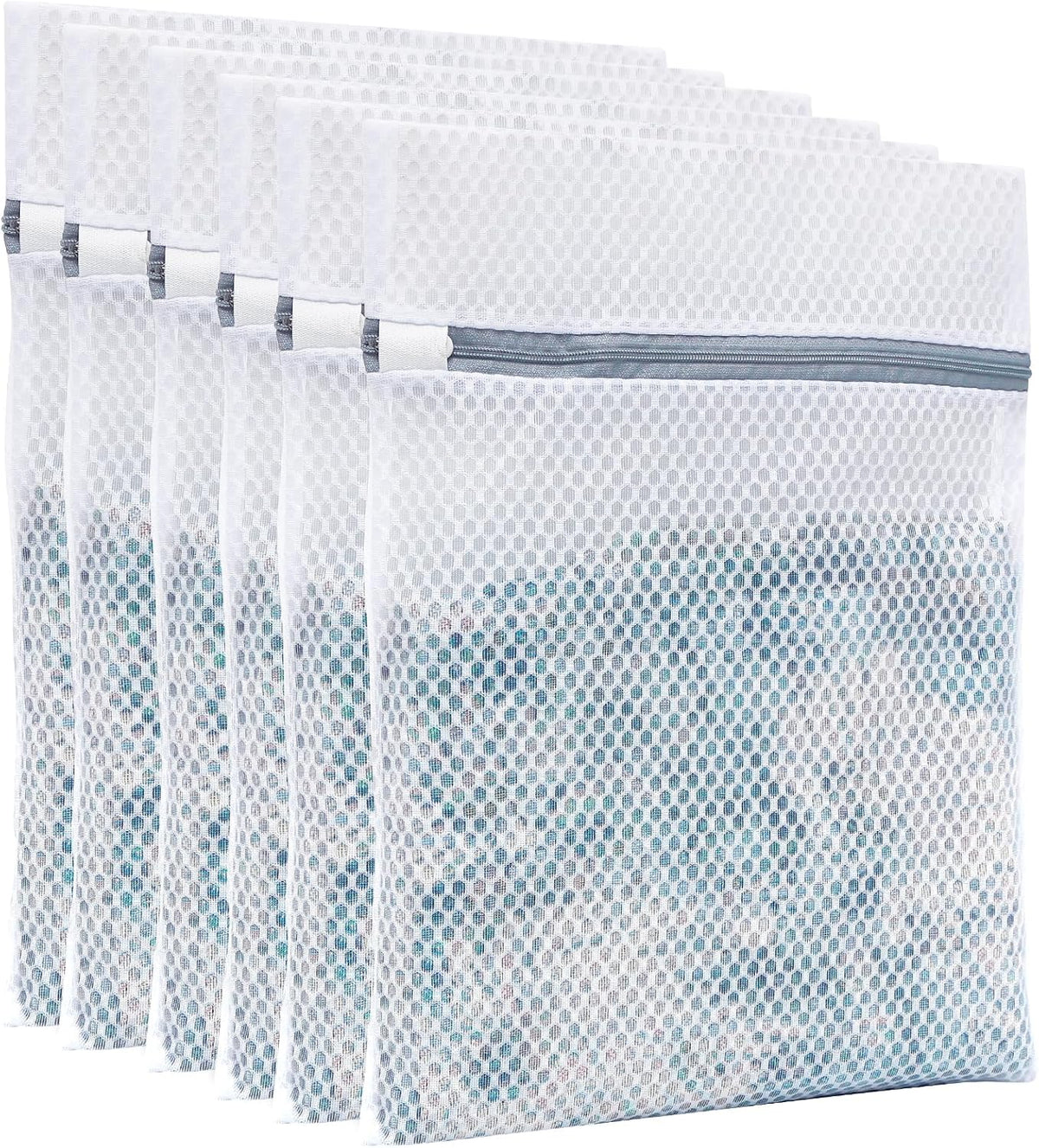 6PCS 12X16IN Laundry Bags Mesh Wash Bags for Strong Zipper