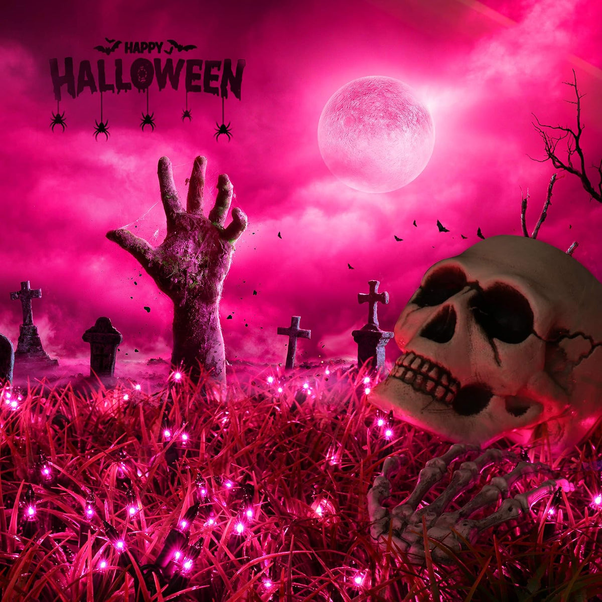 Brizled Purple Halloween Lights, 21.3ft 100 Count Mini Purple String Lights
