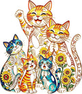 UAPRPG Cat Metal Wall Art,Retro Sunflower Sculpture Abstract Hanging Decor