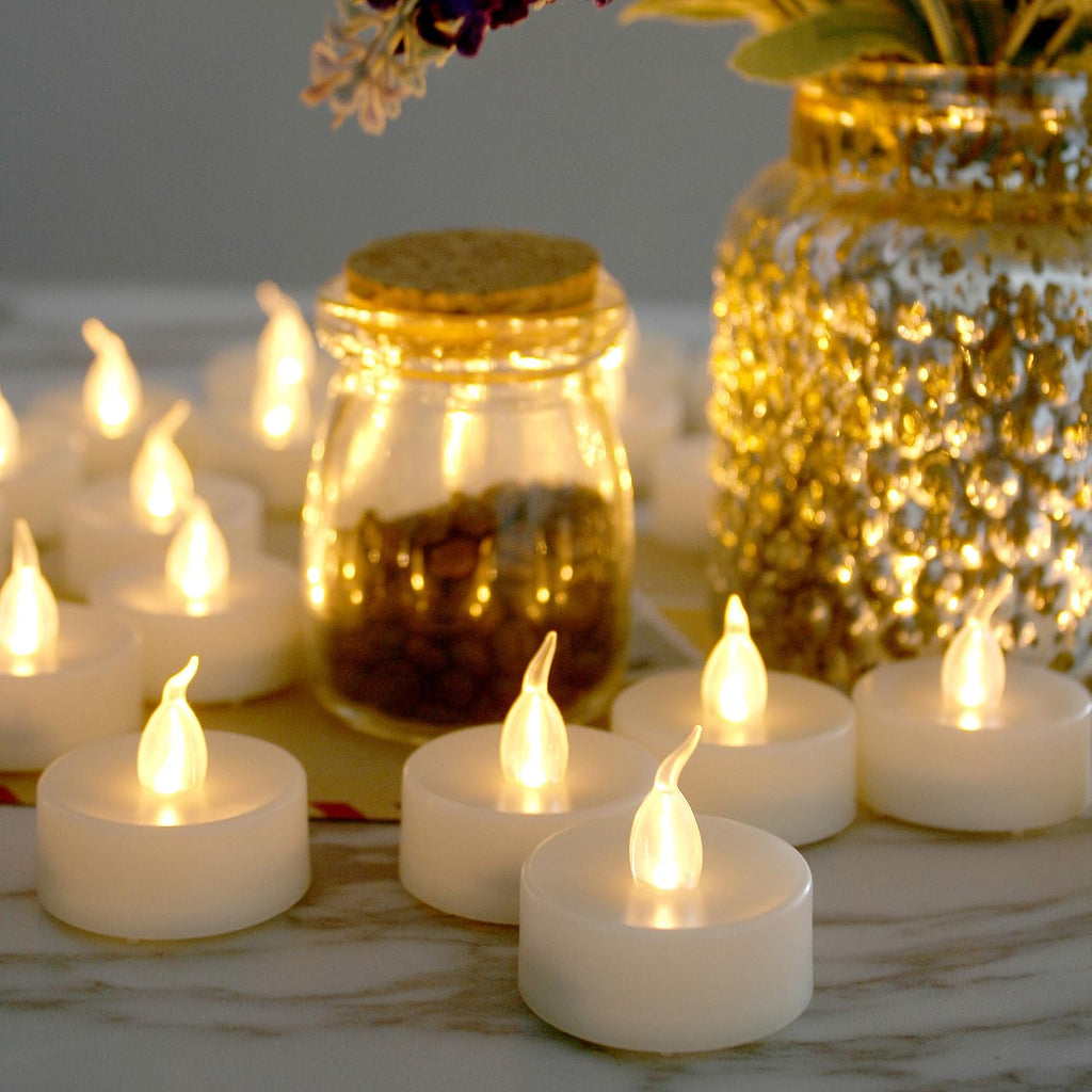 Flickering Battery Operated Flameless LED Tea Light Tealight Candles 60 PCS