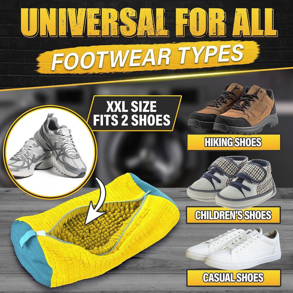 2 Pcs XXL Shoe Washing Machine Bag, Tennis Shoe Laundry Bag, Yellow