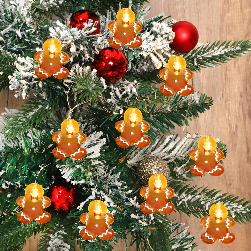 Impress Life Christmas Decoration Gingerbread Men Cookies String Lights