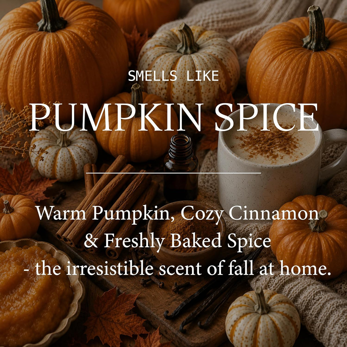 Pumpkin Spice Candle, Fall Candles - 'Pumpkin Spice' Scented Soy Candle for Home, Fall Scented Candles for Home Décor, 9oz Reusable Jar, 50Hr Burn, Made in USA