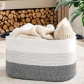 Large Blanket Basket, 75L Woven Rope Storage Basket 22x17x12 in