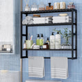 PPN 100% Bamboo Extra Large Towel Rack Bathroom Storage Shelves