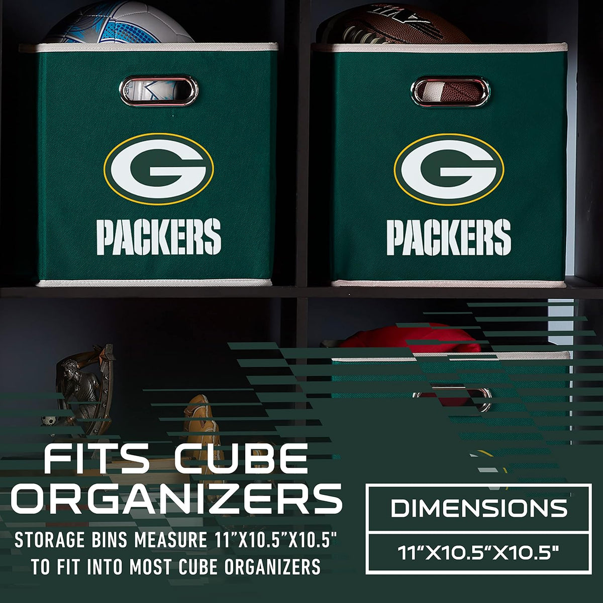 Franklin Sports NFL Green Bay Packers Collapsible Storage Bin