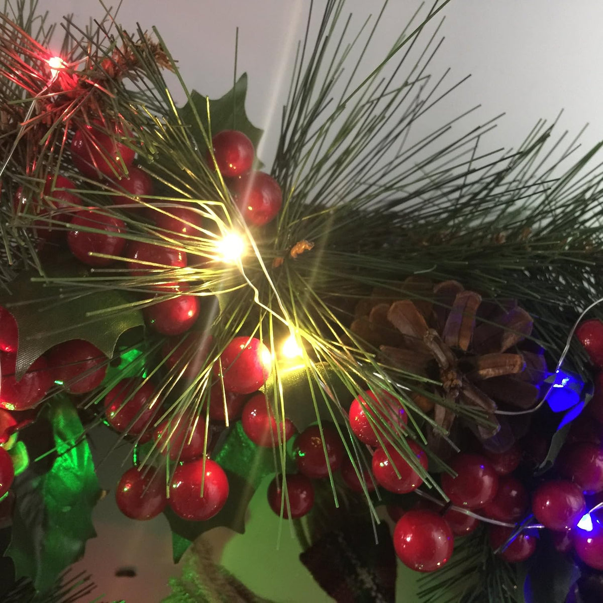 2 Set Battery Operated Mini Led Fairy Lights Dewdrop Lights with Timer 6 Hours on/18 Hours Off for Christmas Party Decorations,50 LEDs,17 Feet Silver Wire (Warm White)