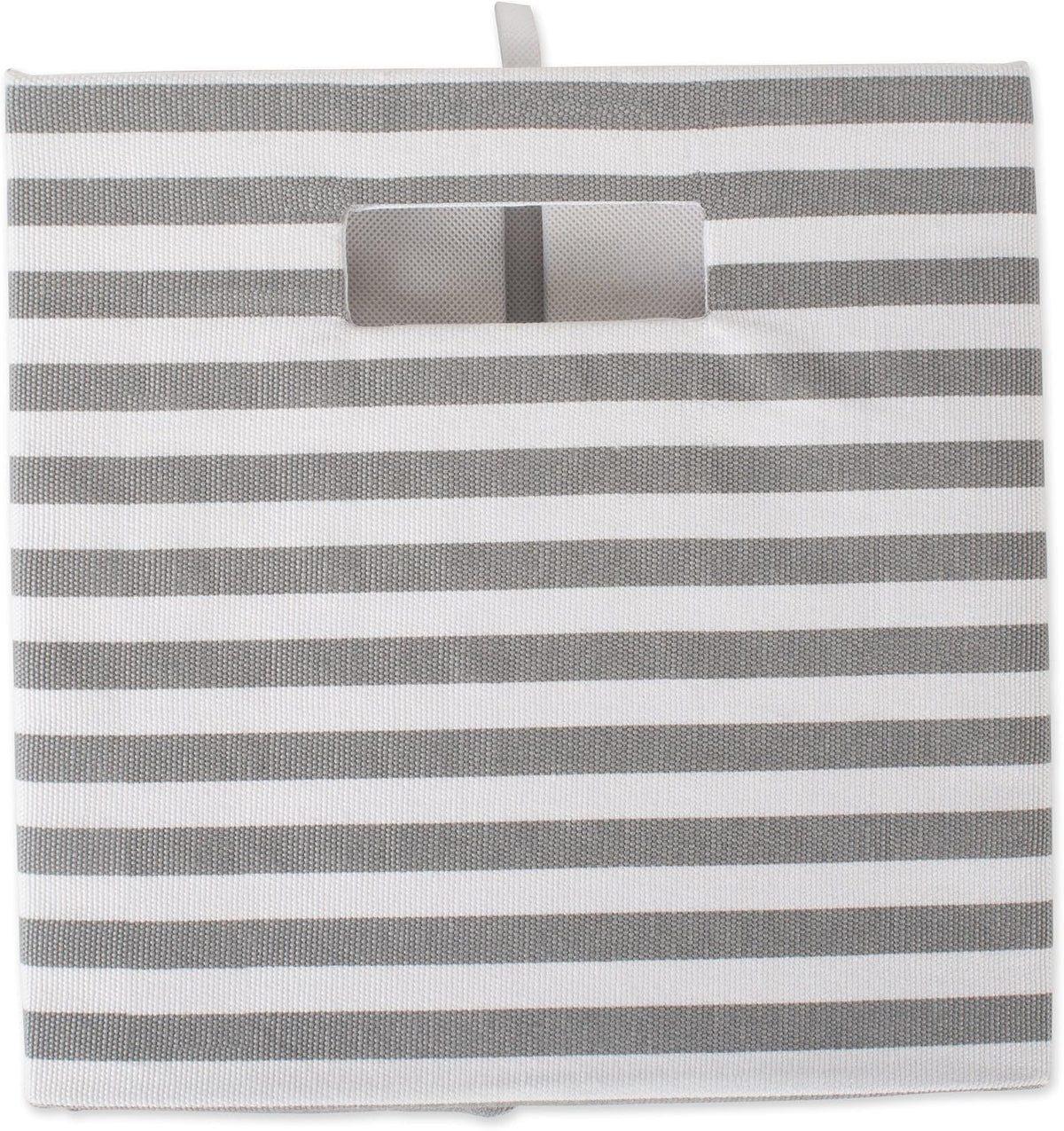 DII Collapsible Polyester Storage Cube, Pinstripe, Gray, Large