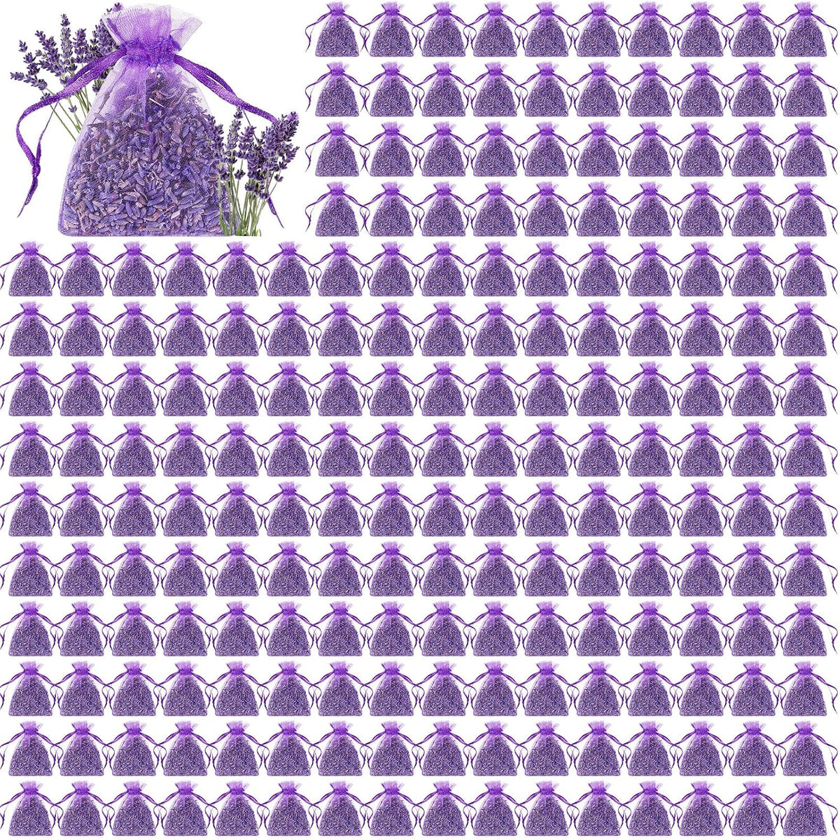Reginary 200 Pack Lavender Sachets Bulk for Drawers Closets Wedding Favor