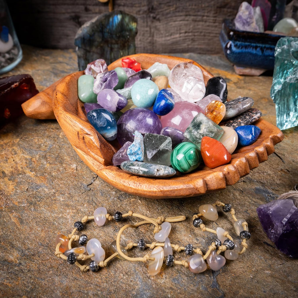 Wooden Hands Bowl, Crystal Display, Rock Display, Natural, Large