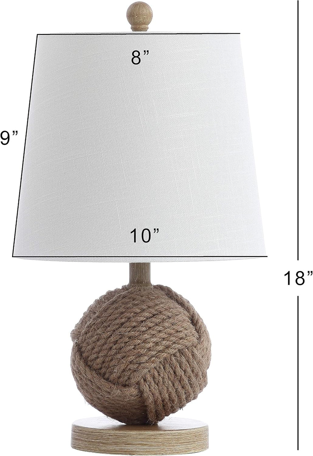 JONATHAN Y Monkey Fist 18" Rope Metal Ball LED Table Lamp, Natural