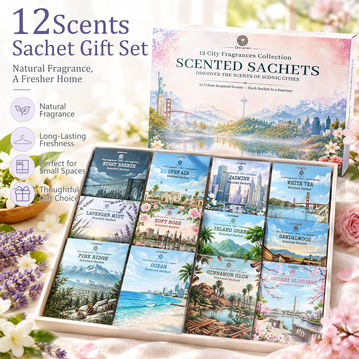 Scented Sachets for Drawers & Closets, 12 Scents Variety Pack